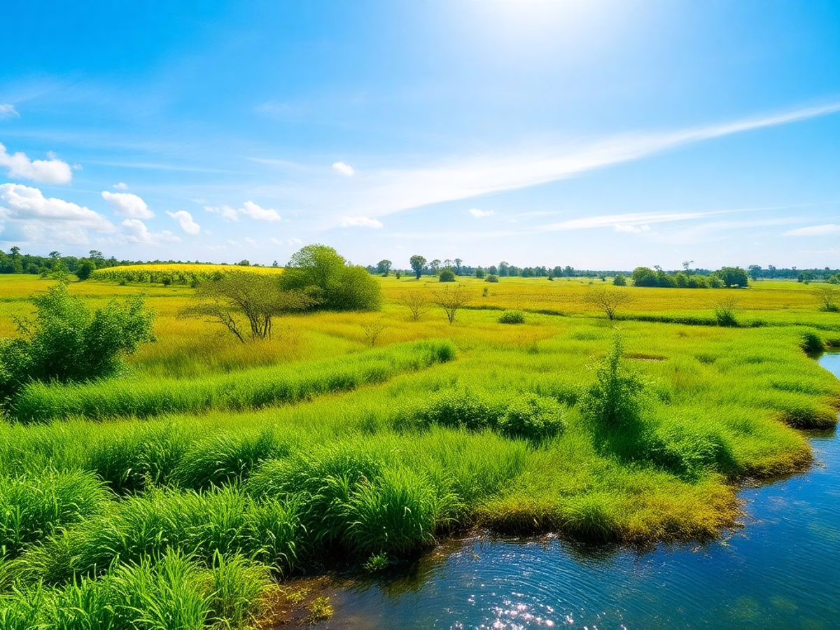 Lush green landscape with clear blue sky and water. Wellness Worksheet