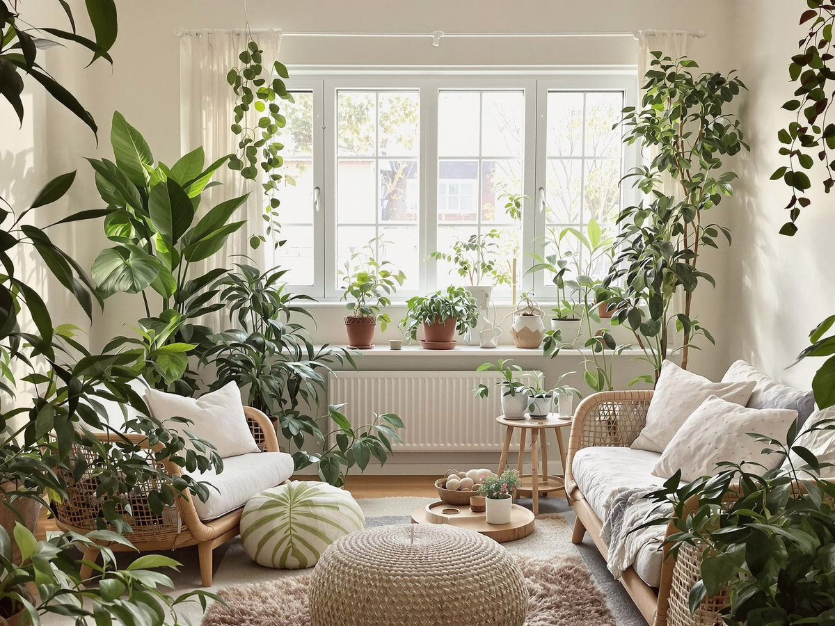 Cozy, plant-filled room fostering a positive environment. Good Habits Bad Habits