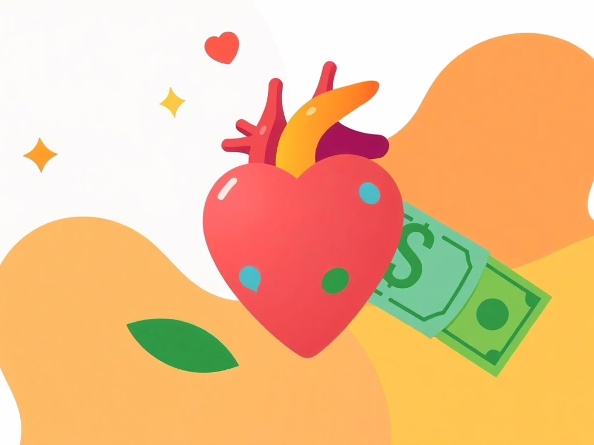 Symbols of health and wealth intertwined in vibrant colors.